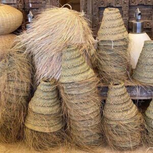 Esparto grass cone lamp