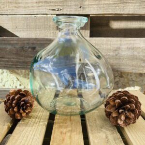 Jarrón cristal reciclado transparente 18cm