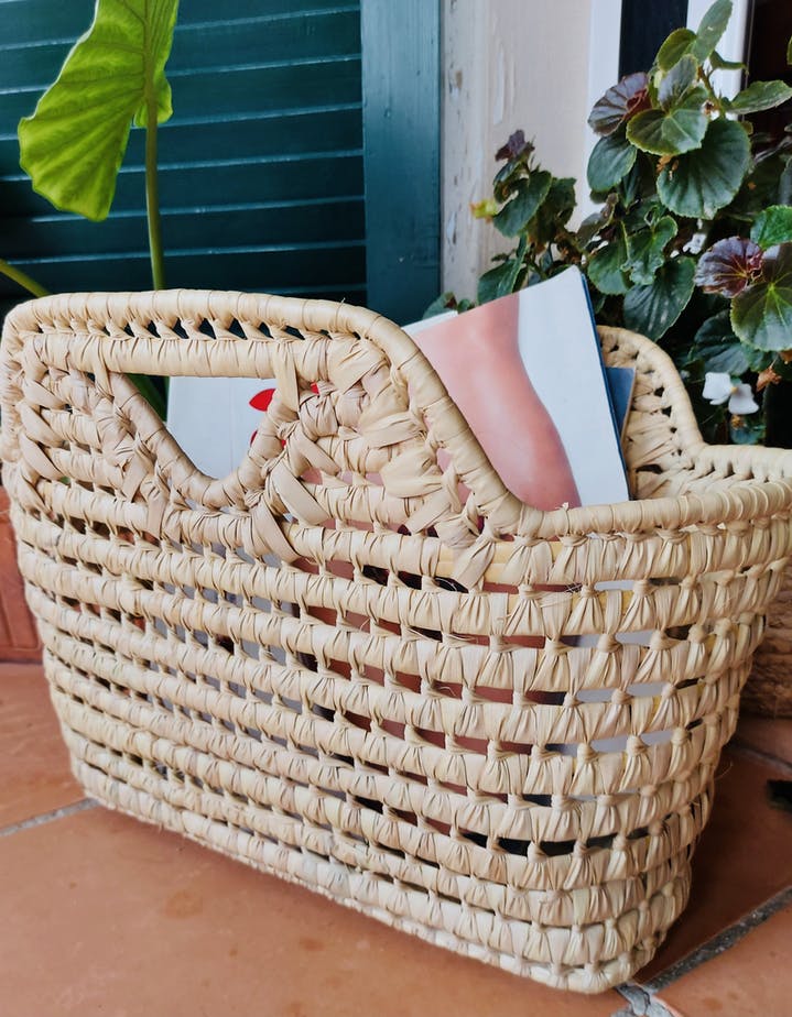 Palm Magazine Holder with Handles