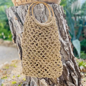 Mesh Bag with Wooden Handle