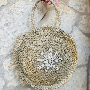 Natural palm beach style bag - Bag mendong