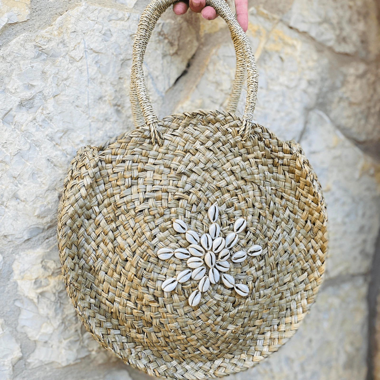 Natural palm beach style bag - Bag mendong