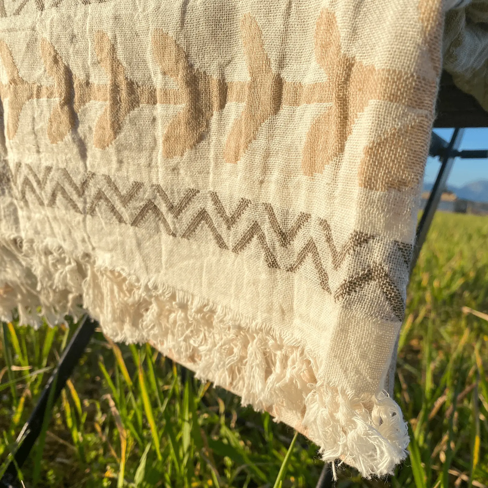 Fular Peshtemal Turkish Towel color beige - Imagen 3