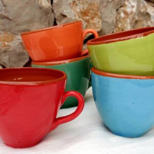 Taza Artesanal de barro color verde