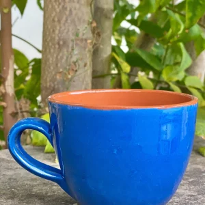 Taza Artesanal de Barro color Azul Marino