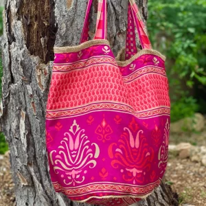 Bolso Grande de Yute y Saree
