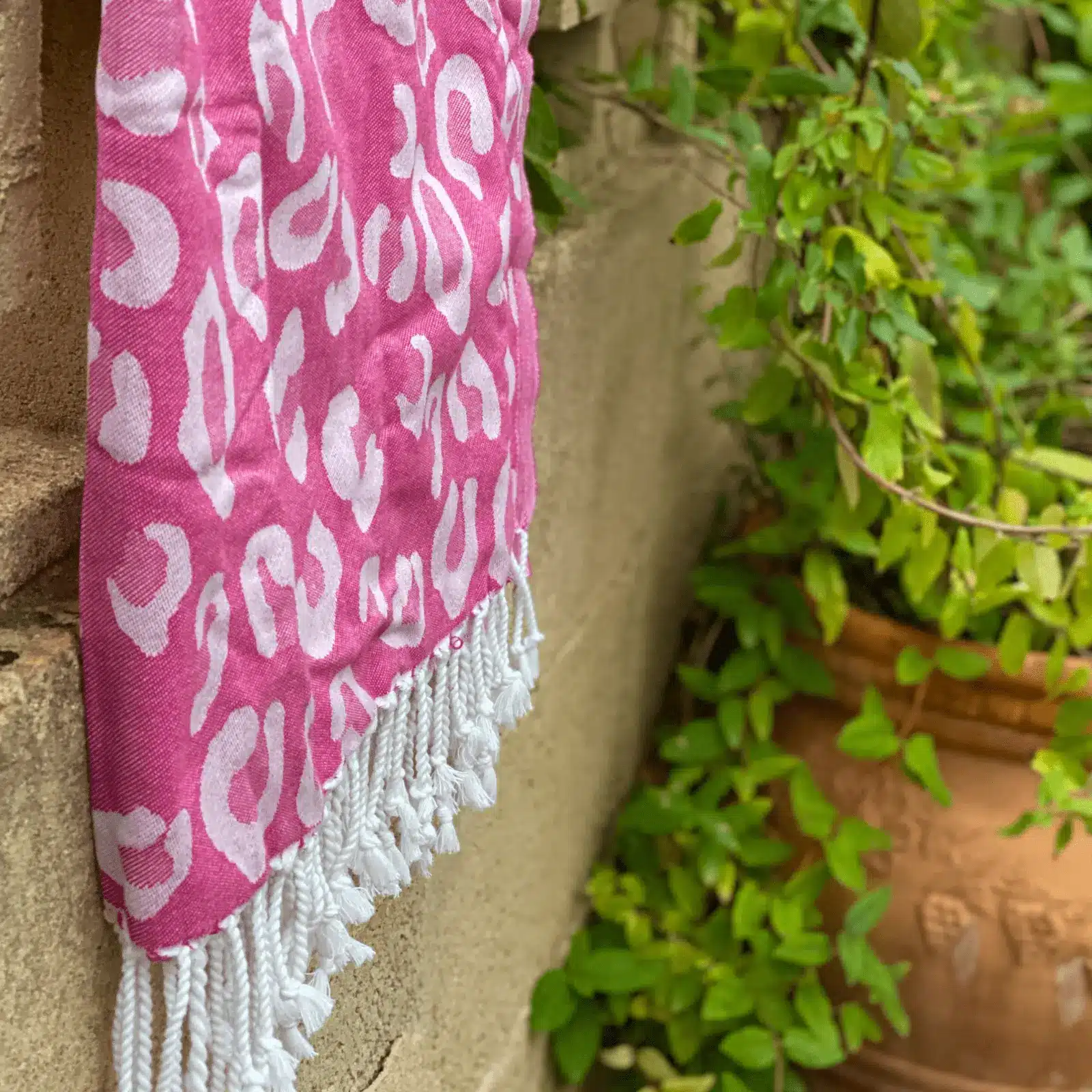 Fouta-Toalla de Jacquard Rosa - Imagen 3