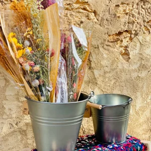 Cubo zinc 10 litros con Asa de Madera