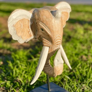 Escultura Elefante de Madera - Figura Decorativa Estilo Étnico