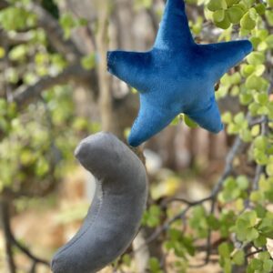 Colgante estrella tela 15cm 1pc