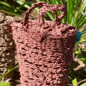 Cesto Natural Seagrass Rosa