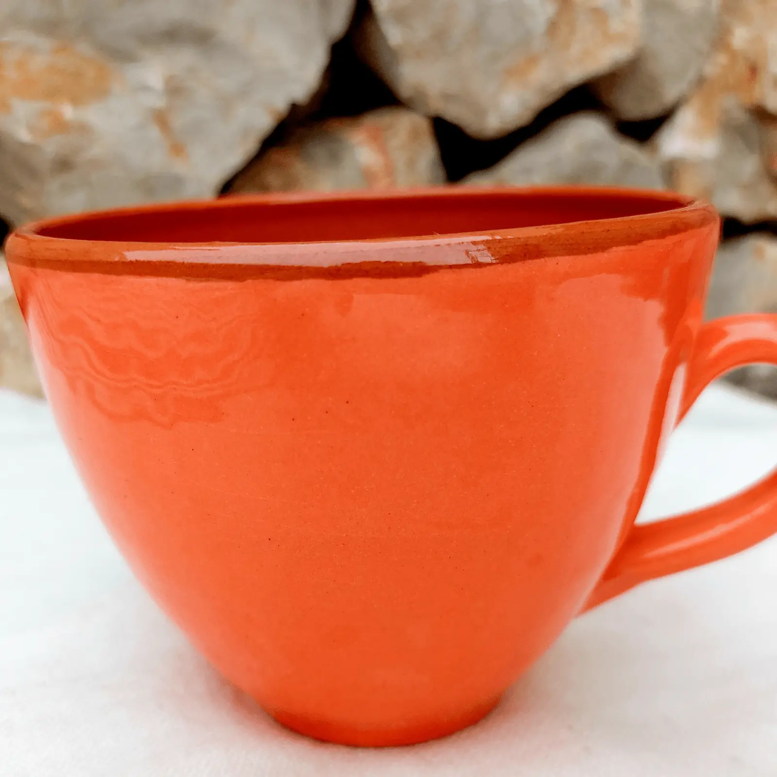 Handmade Clay Mug Coral Color