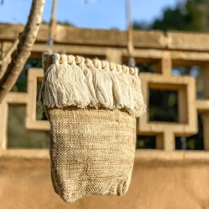 Bali-made cotton and wooden beads Shoulder Bag
