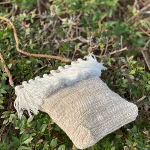 Bali made cotton shoulder bag with shells and tassels