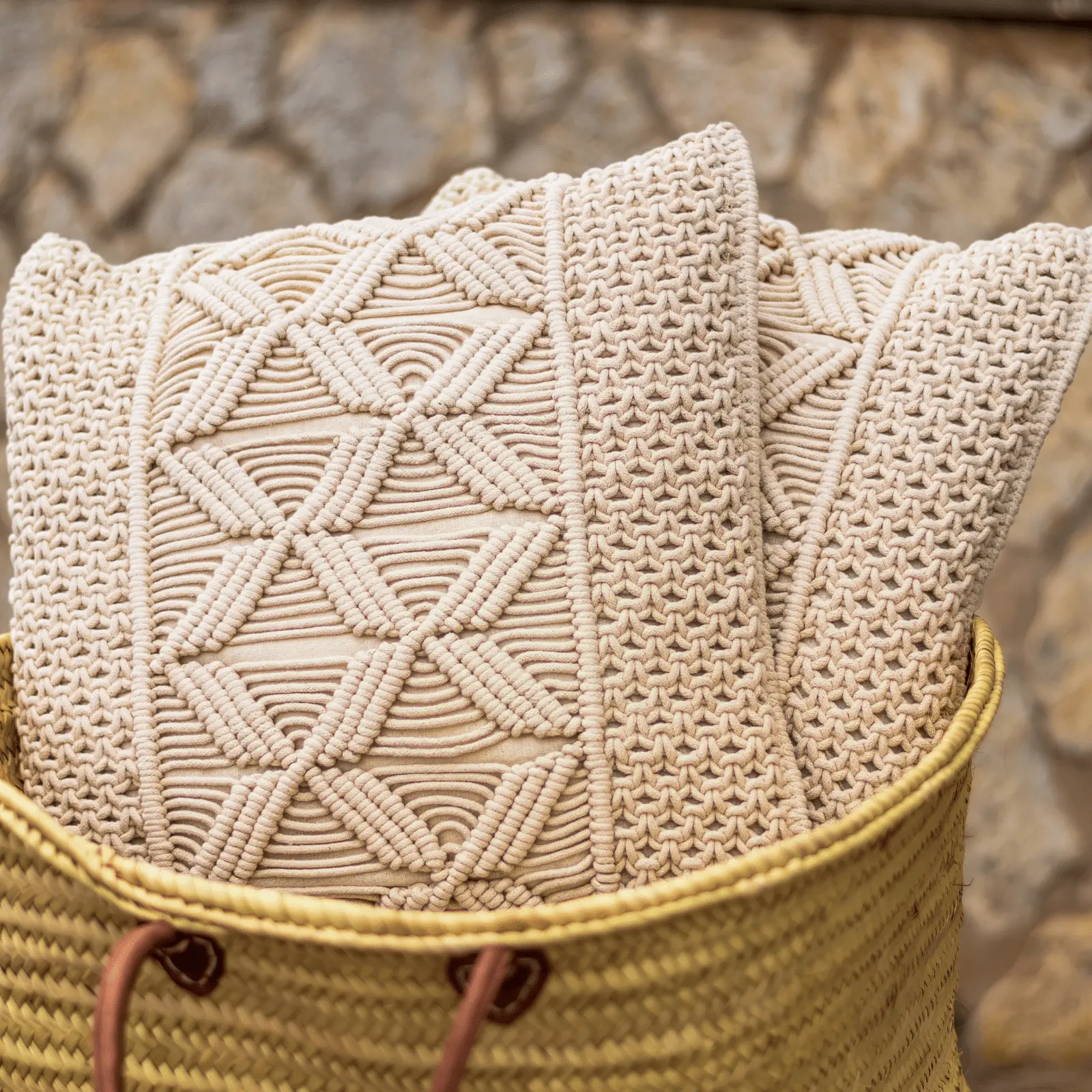 Macramé Cotton Cushion - Image 2