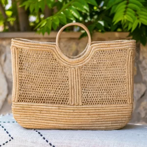 Raffia Basket with openwork