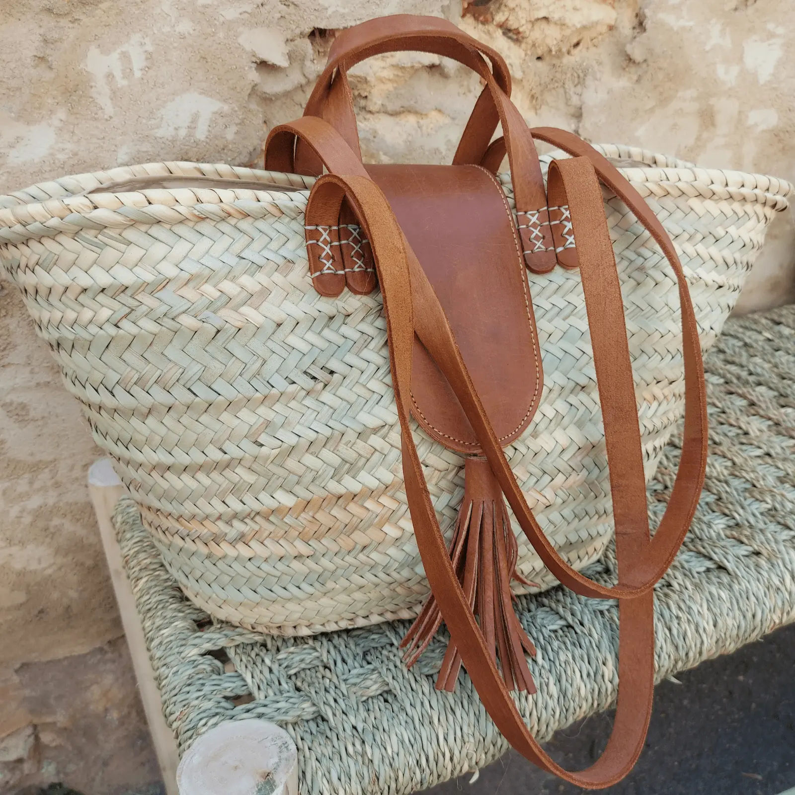 Reinforced Palm Bag with Flap and Double Leather Handle - Image 4