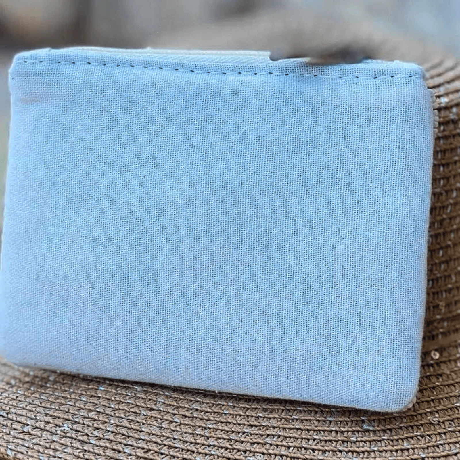 Blue beaded zippered pouch bag - Image 3