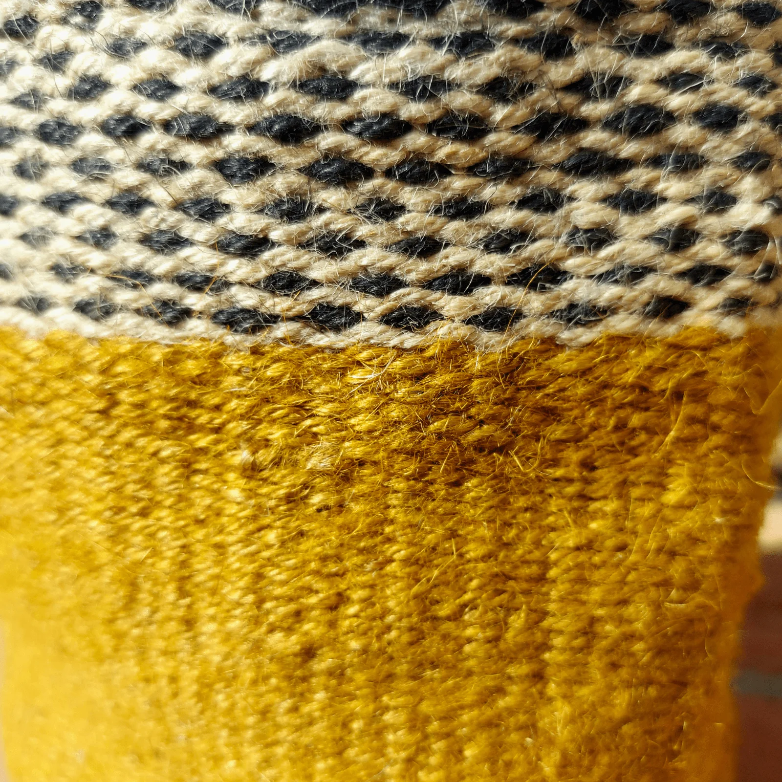 Multipurpose Handmade Jute Basket - Yellow - Image 4