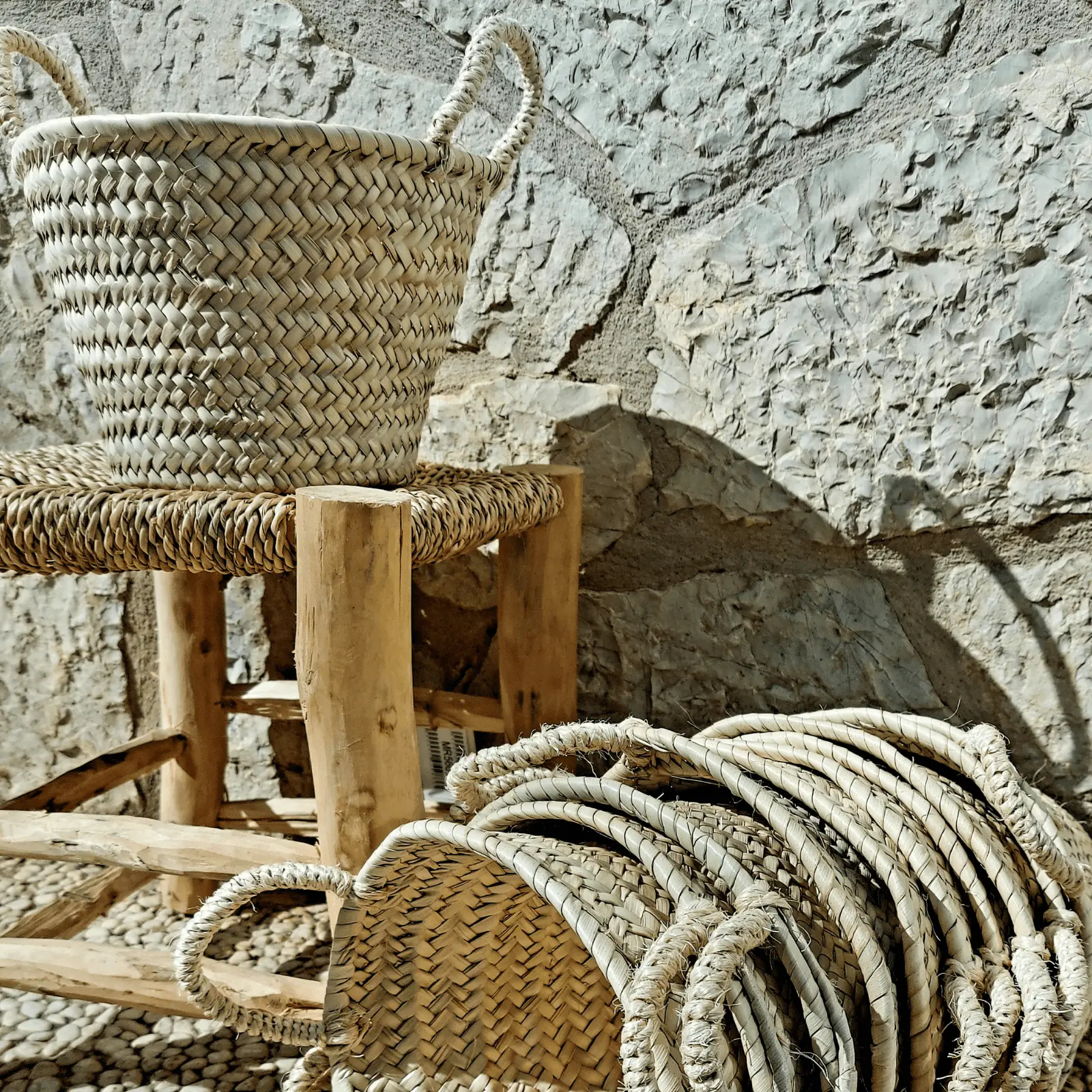 Palm Basket with small handle - Image 3