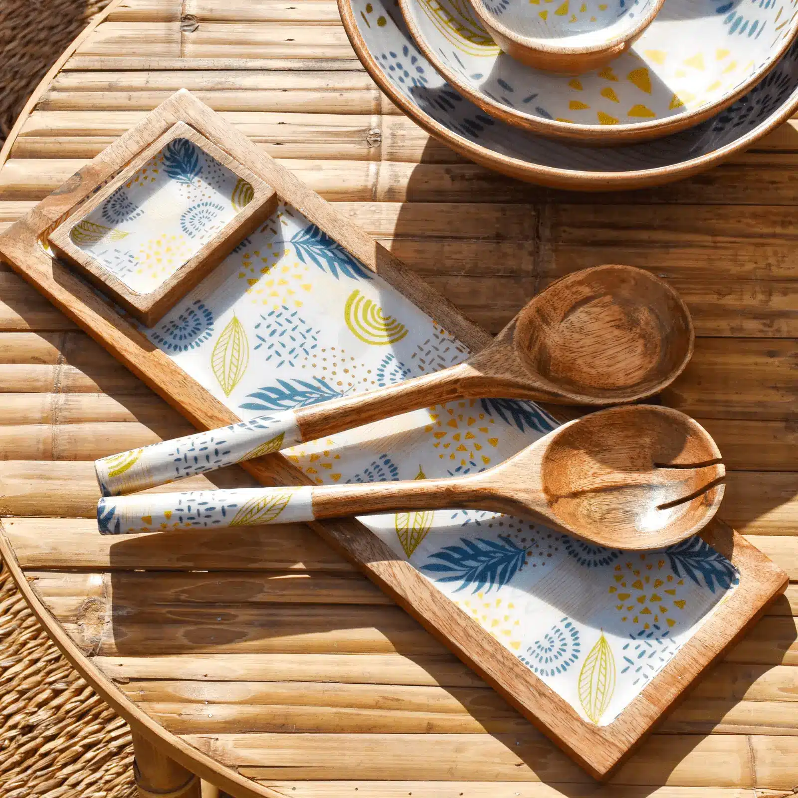 Menorca Set - Wooden Dip Bowl and Tray - Image 3