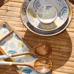 Conjunto Menorca - Bandeja y Dip Bowl de Madera