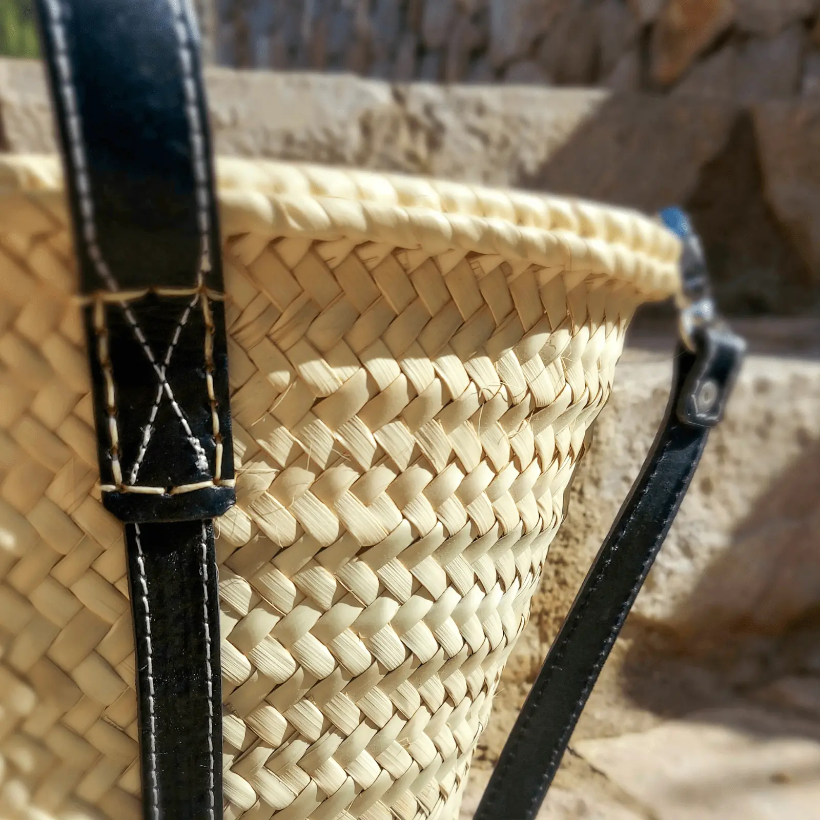 Basket bag with Double Leather Handle - Image 10