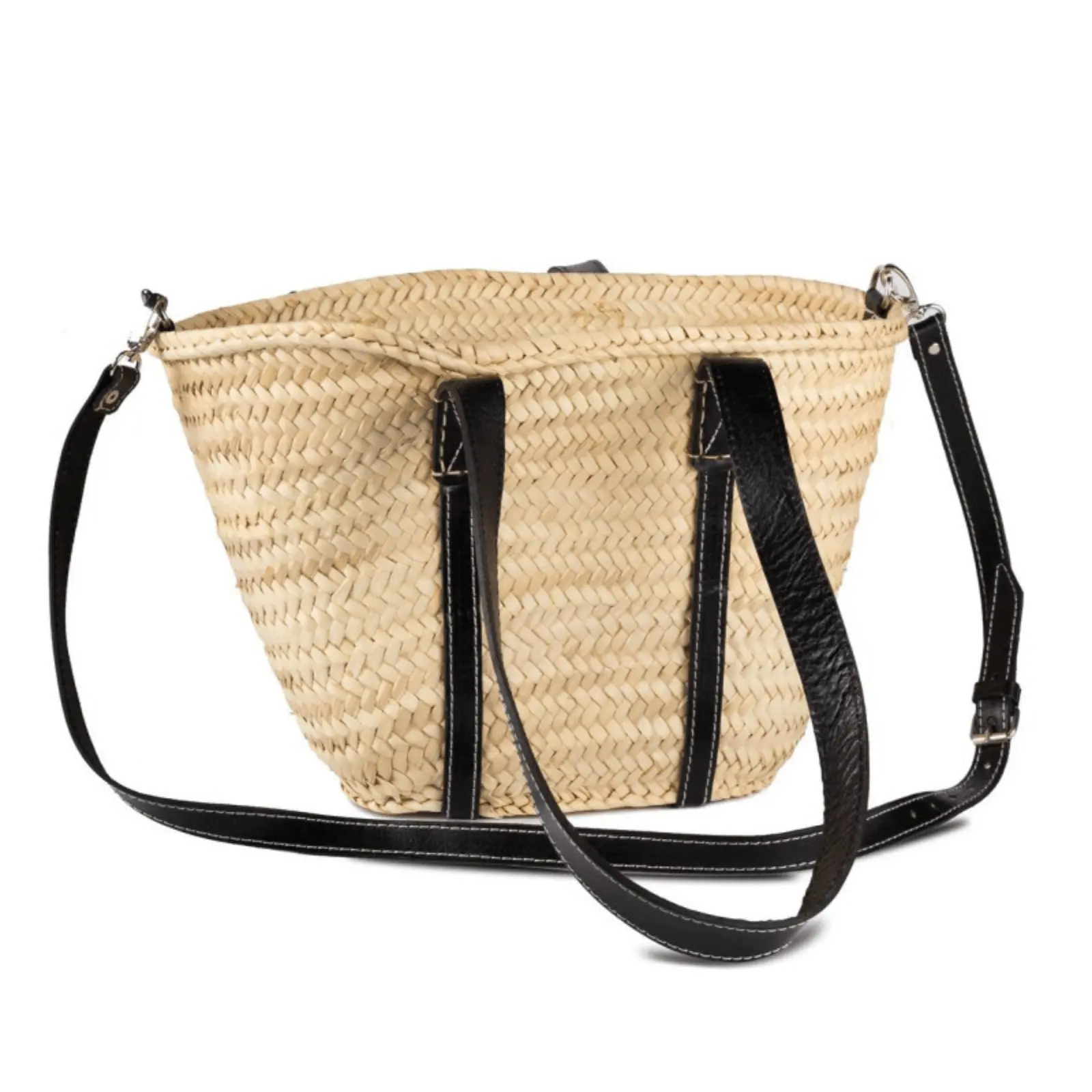 Basket bag with Double Leather Handle - Image 11