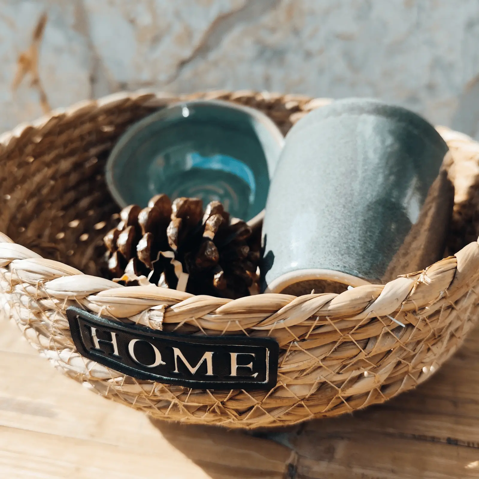 Gift Basket with Ceramic Cup and Bowl - Image 3