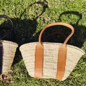 Mini Palm Bag with Lined Leather Handle