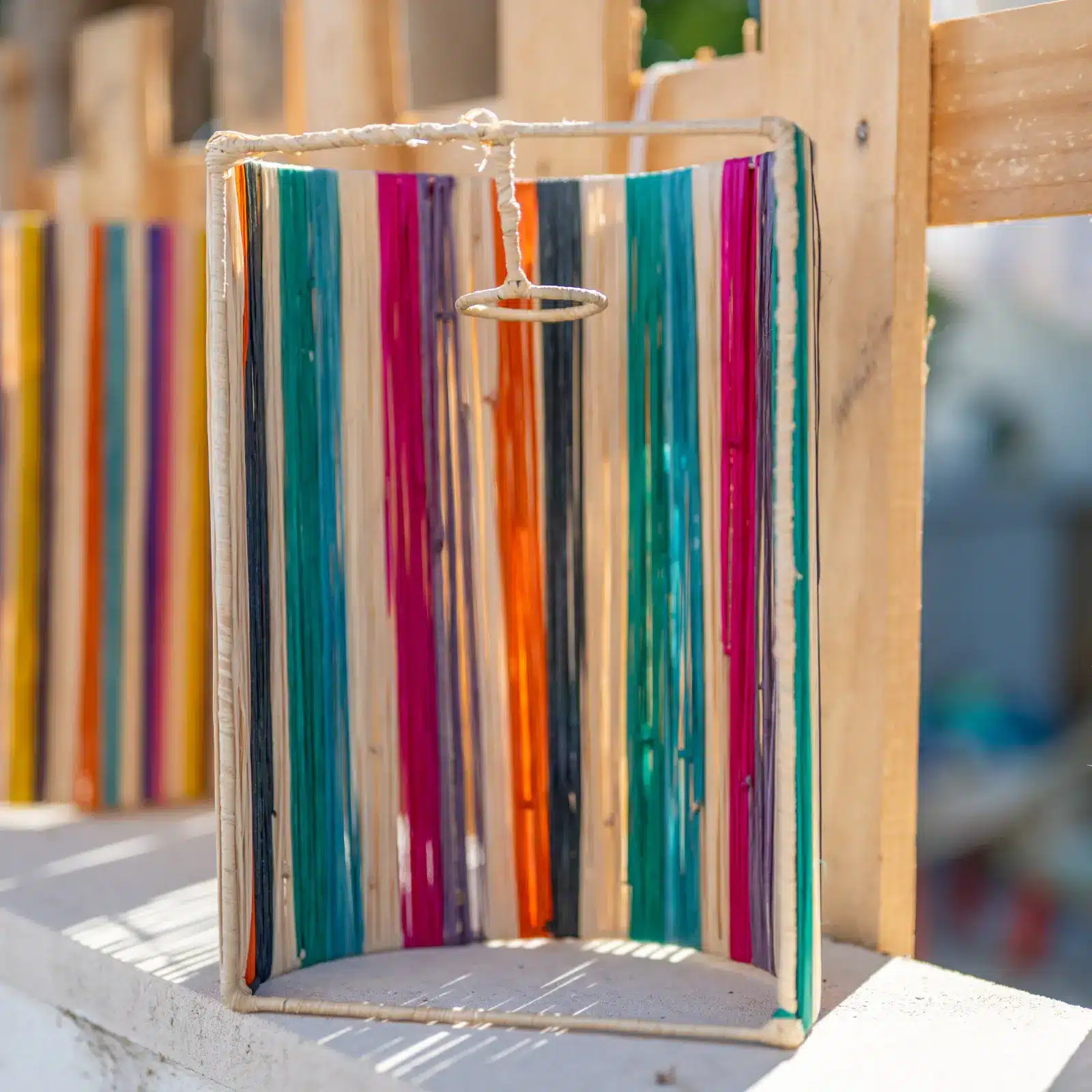 Wall Lamp with Colored Raffia - Image 4