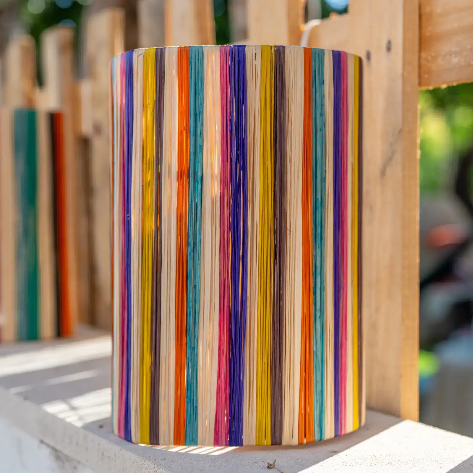 Wall Lamp with Colored Raffia - Image 2
