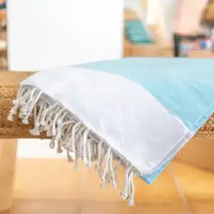 Fouta Algodon XXL blanco y verde